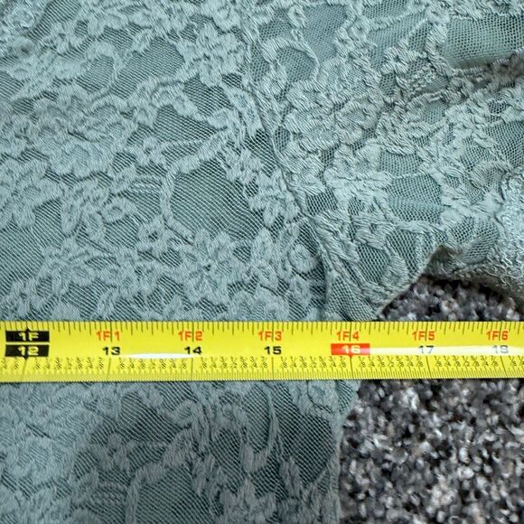 Rosemunde Copenhagen Lace Top Shirt Green Large L Knit Short Sleeve Tunic - Picture 5 of 6